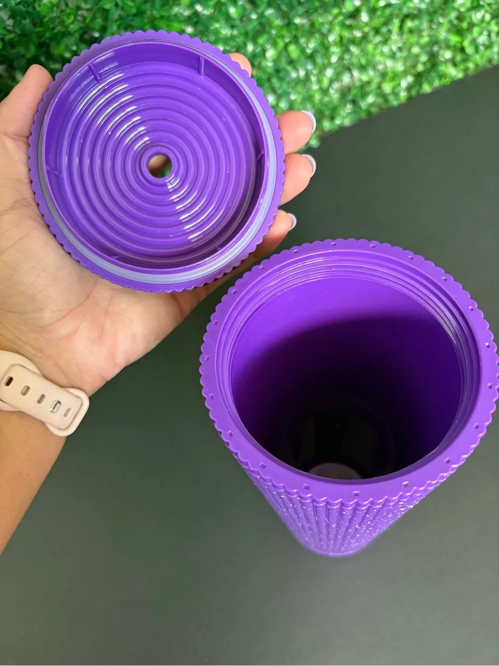 Starbucks 2024 Halloween Pleated Purple Glow In The Dark 24oz Venti Tumbler